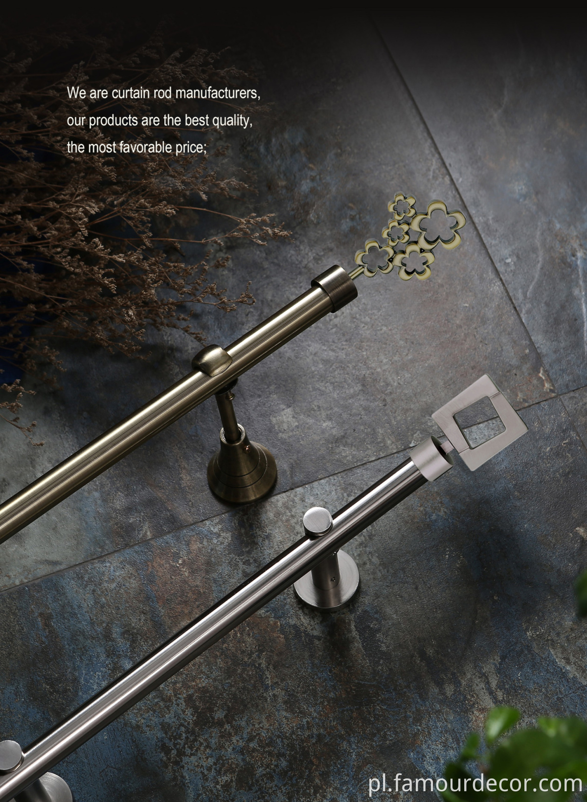 German Finial Curtain Rod